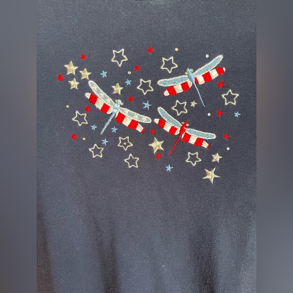 Breckenridge Women’s Vintage Embroidered Dragonfly and Star T-shirt Size Small - Picture 4 of 6